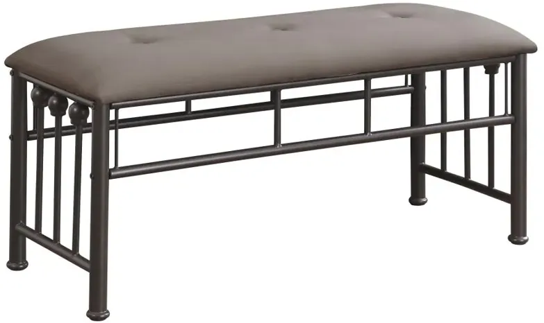 Livingston Upholstered Bench Brown and Dark Bronze