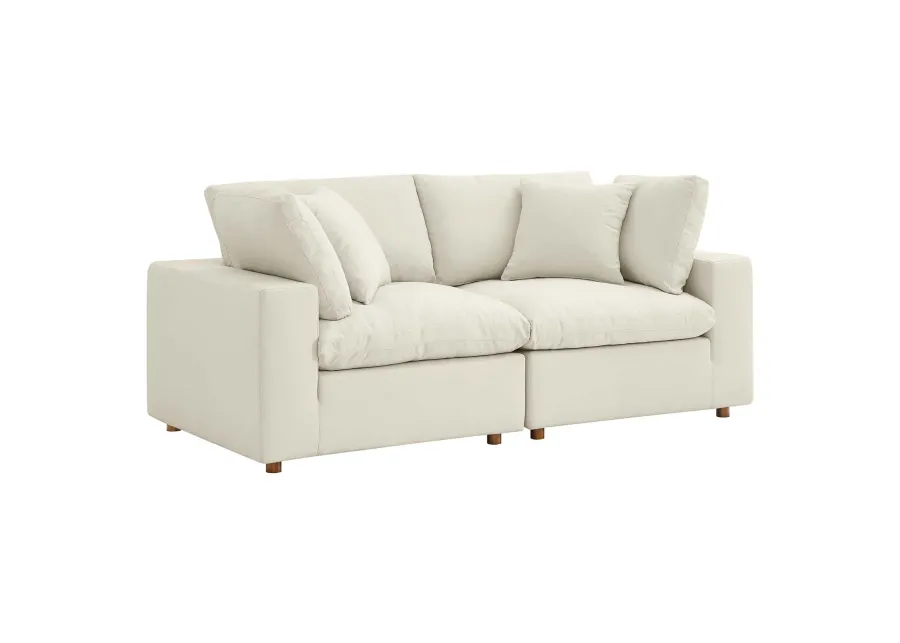 Commix Down Filled Overstuffed 2 Piece Sofa 