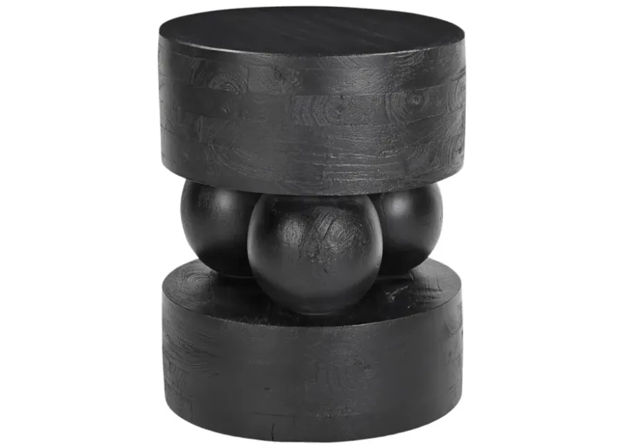 Wood, 20"3- Orbs Accent Table, Black