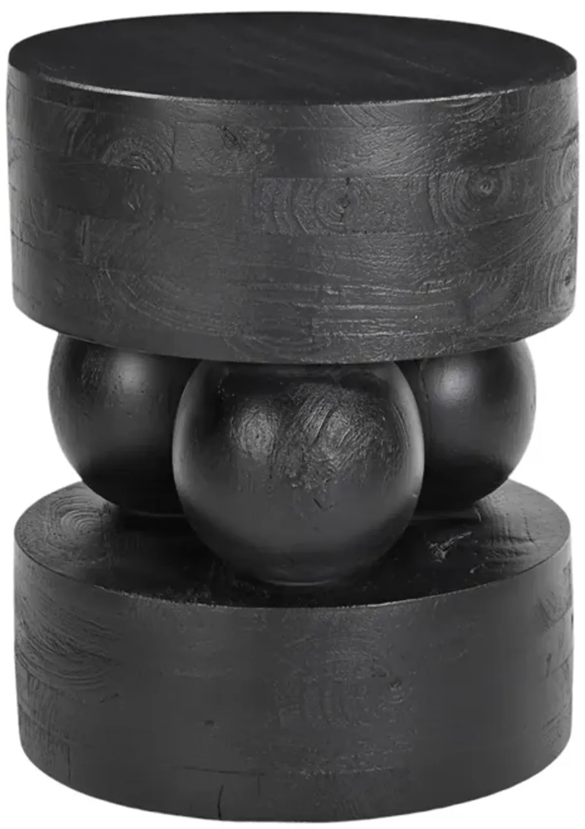 Wood, 20"3- Orbs Accent Table, Black