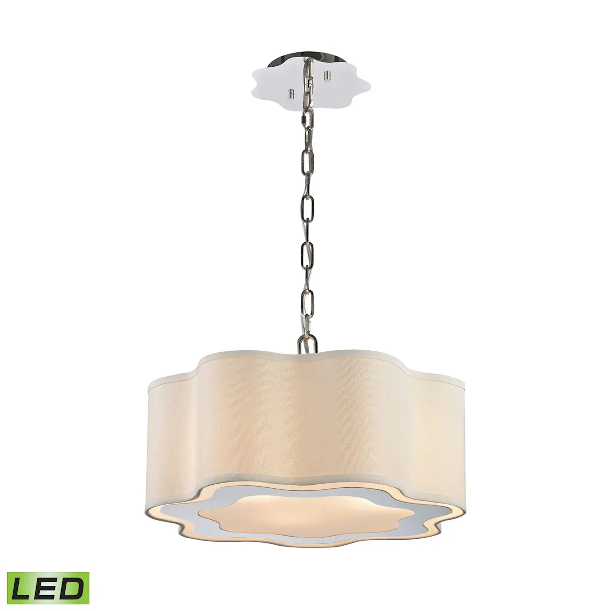 Villoy 18" Wide 3-Light Pendant - Polished Nickel