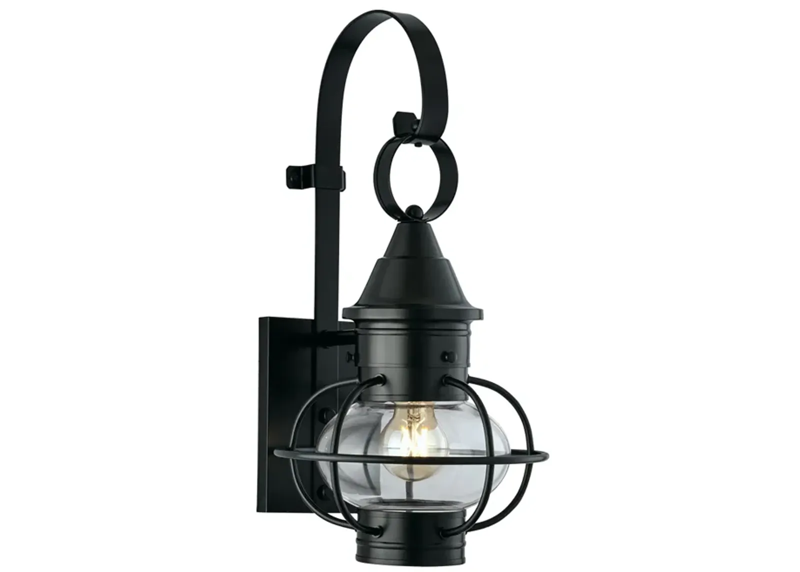 Classic Onion Outdoor Wall Light - Black With Clear Glass