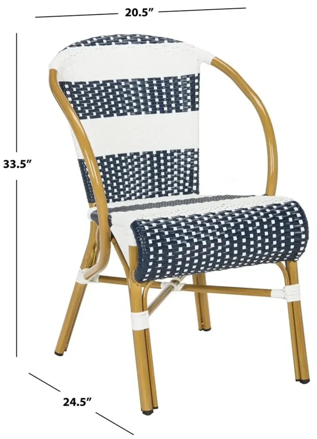 Sarita Striped French Bistro  Side Chair - Set of 2