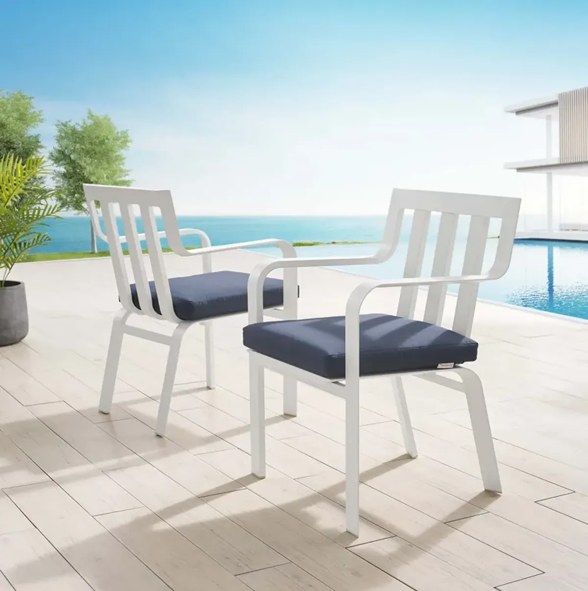 Baxley Outdoor Patio Aluminum Armchair Set of 2