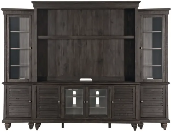 Calistoga Rustic Weathered Charcoal Entertainment Wall