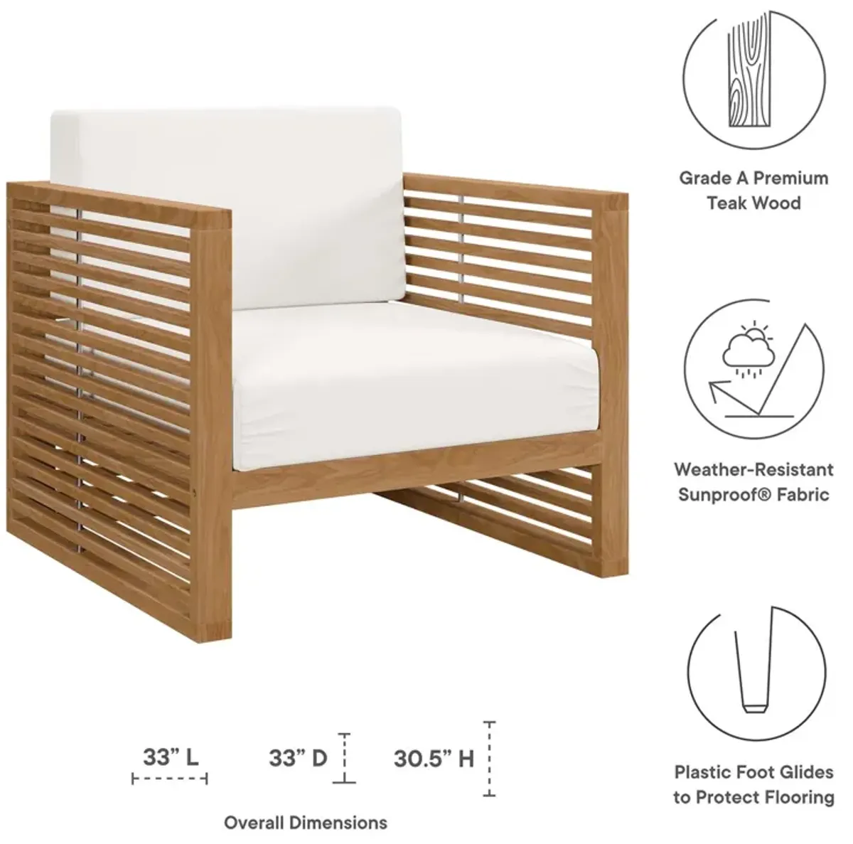 Carlsbad 3-Piece Teak Outdoor Set