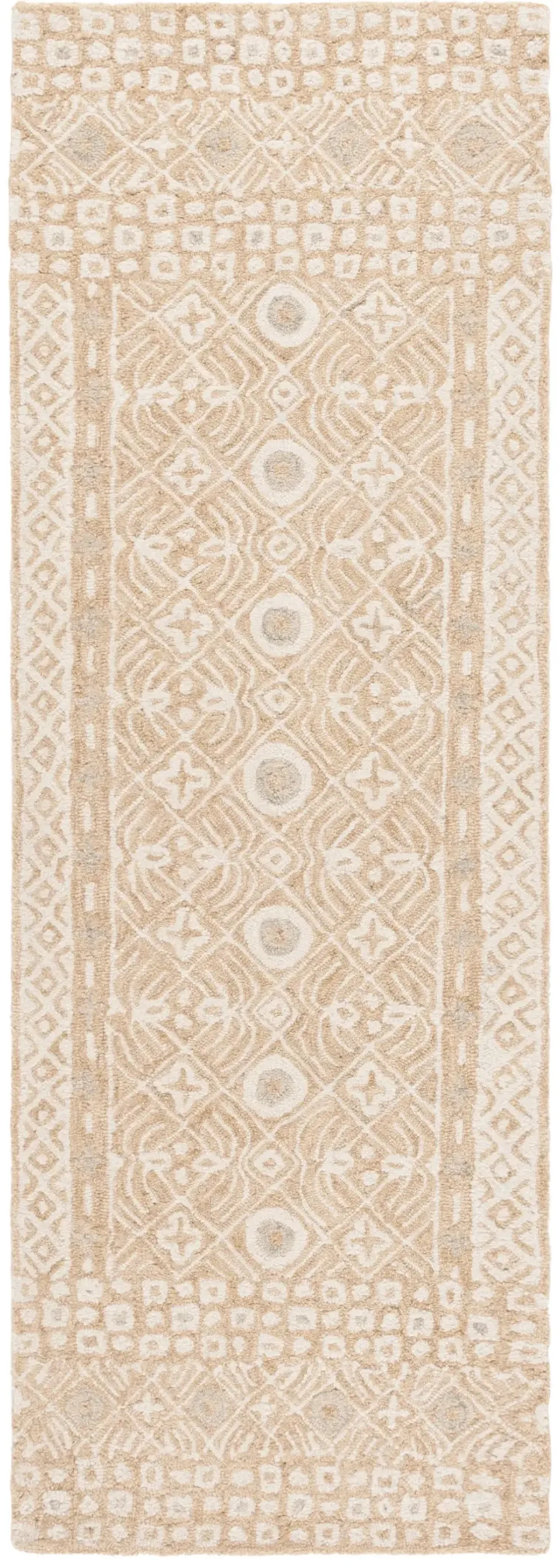 MICRO-LOOP 801 GOLD  2'-3' x 7' Runner Rug