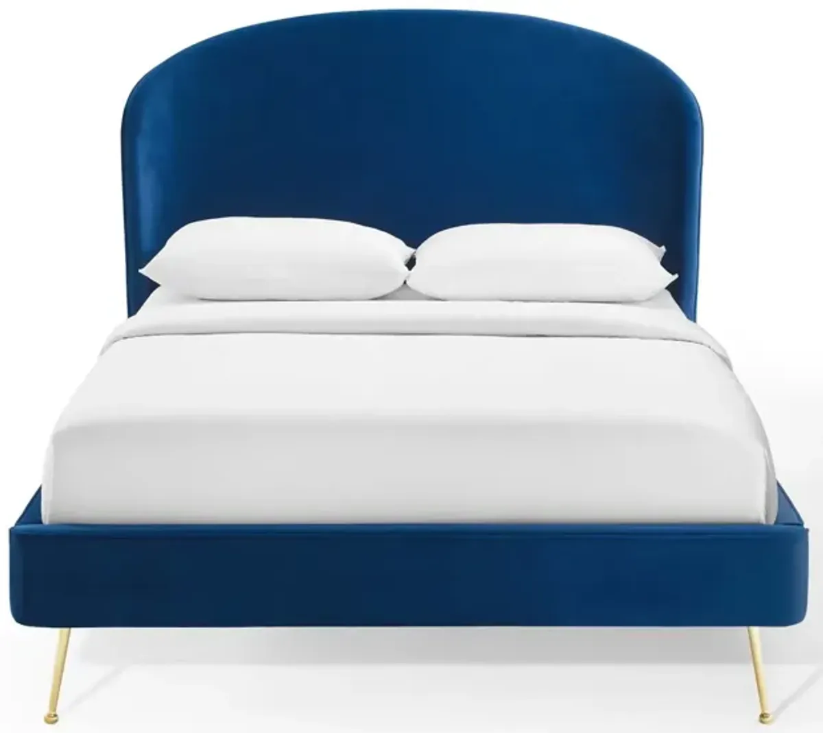 Mira Upholstered Performance Velvet Queen Platform Bed