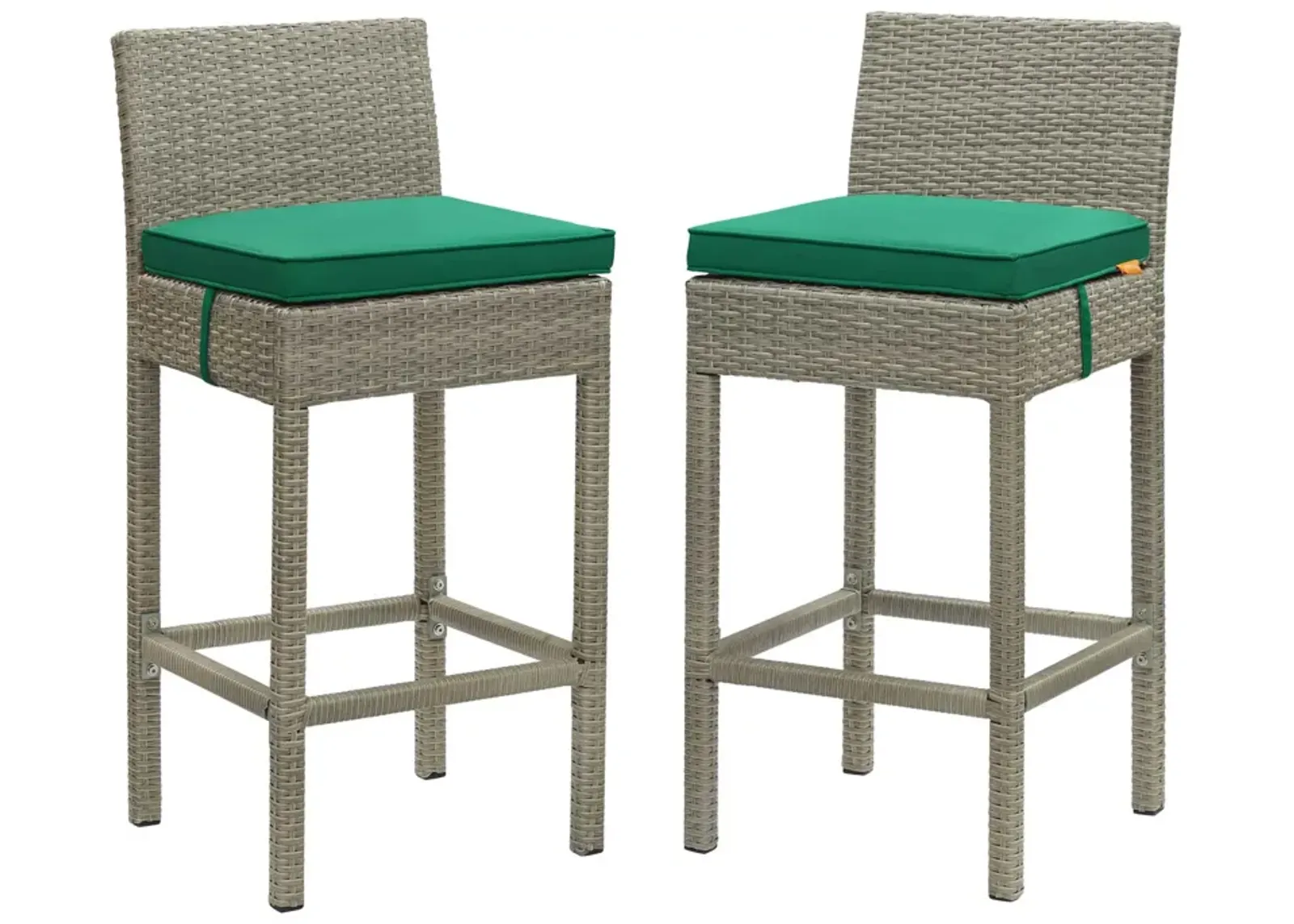 Conduit Bar Stool Outdoor Patio Wicker Rattan Set of 2