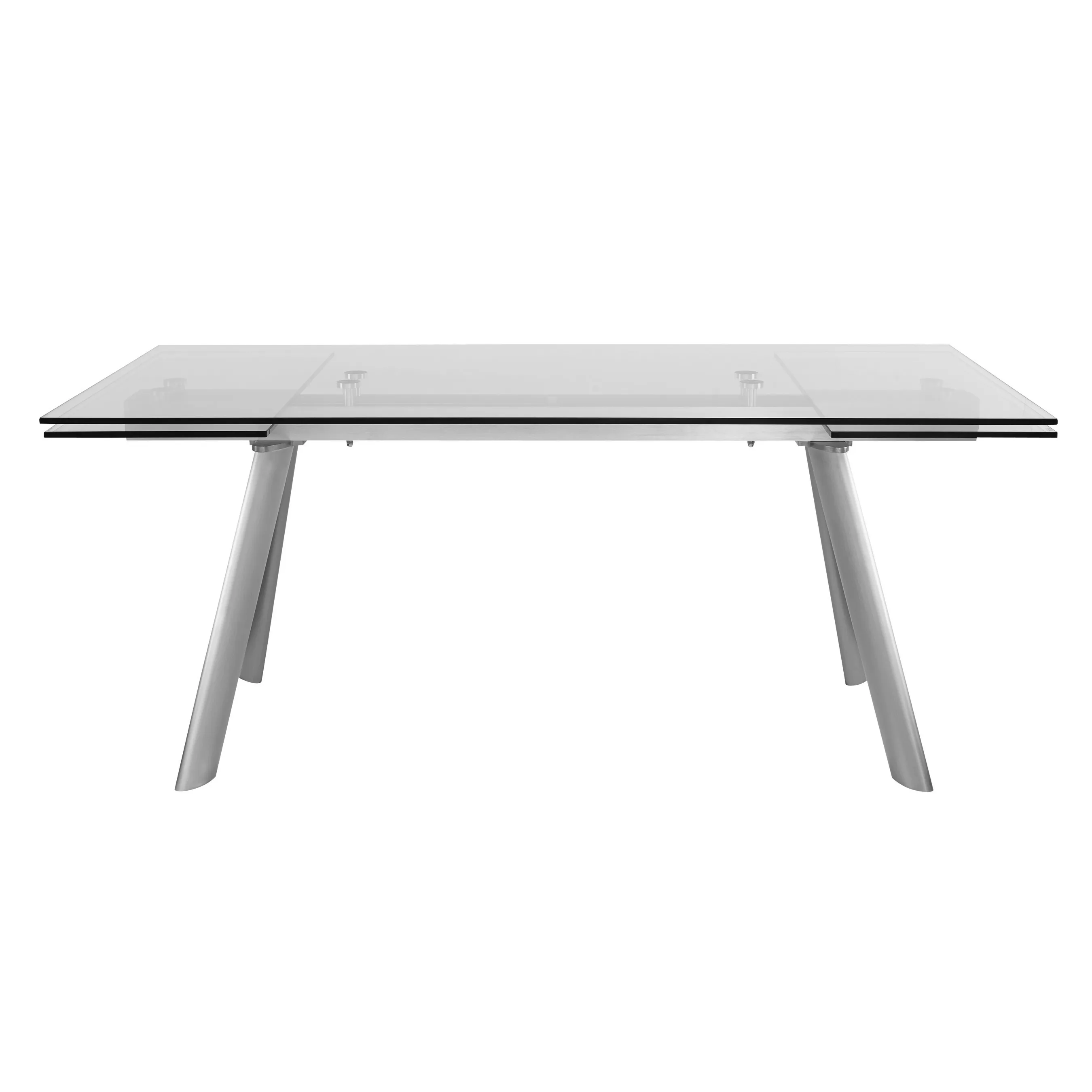 Delano 102.5" Rectangle Extension Table Legs in Brushed Stainless Steel