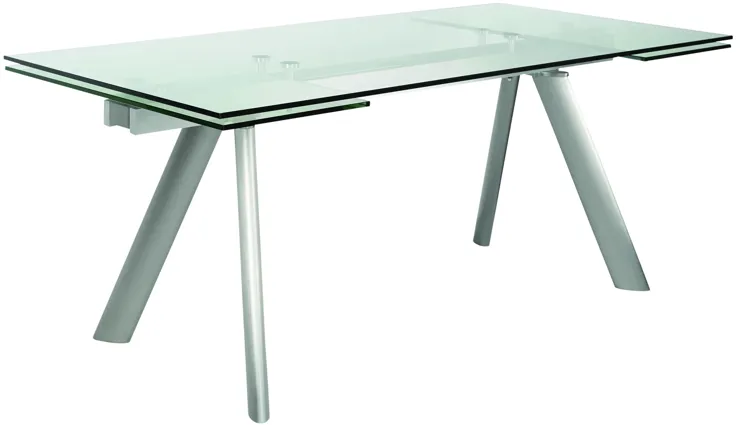 Delano 102.5" Rectangle Extension Table Legs in Brushed Stainless Steel