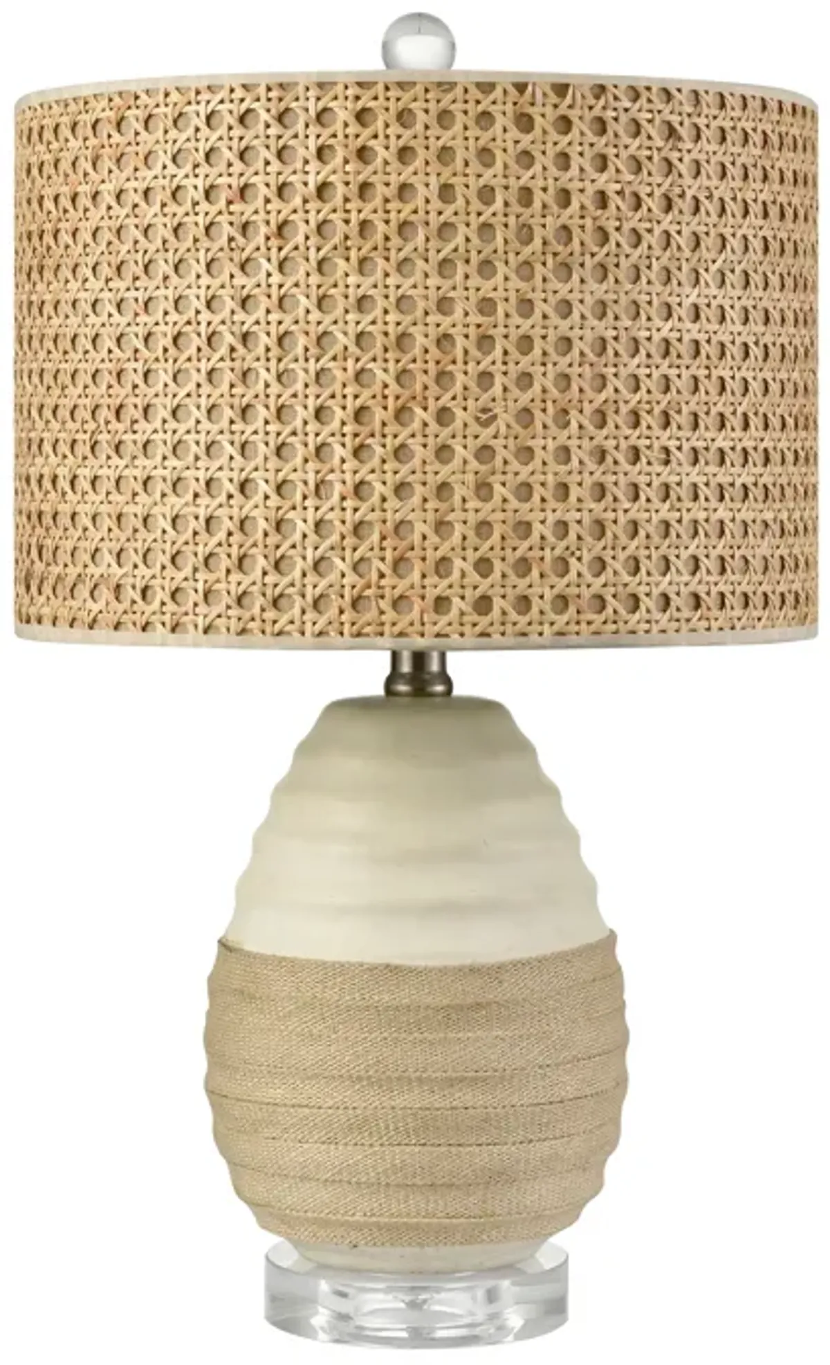 Hobart 20'' High 1-Light Table Lamp - White - Includes LED Bulb