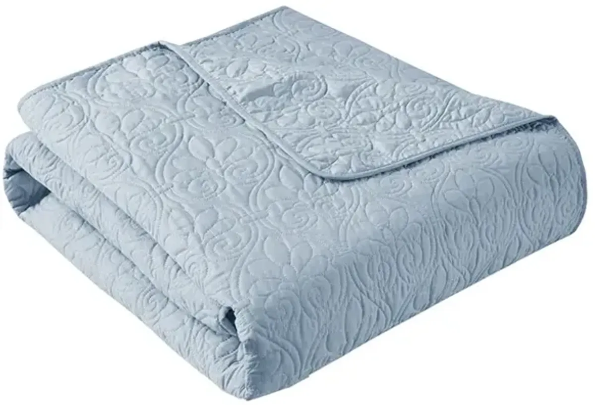 Madison Park Quebec Blue Oversized Quilted Throw