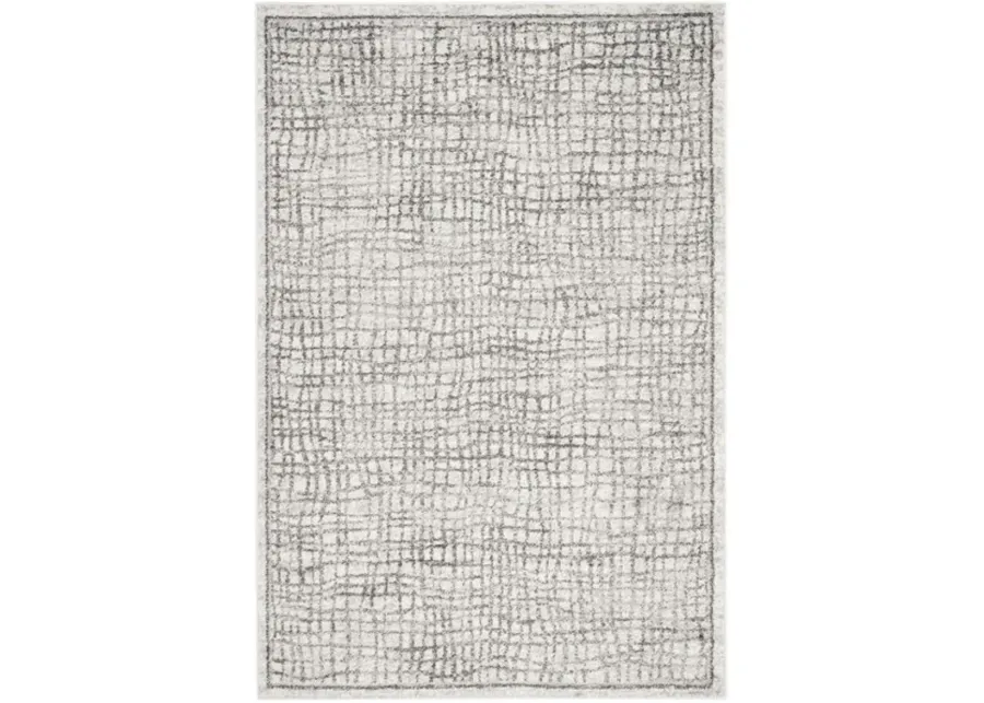 Adirondack Contemporary Silver / Ivory 10' X 10' Square Powerloomed Rug