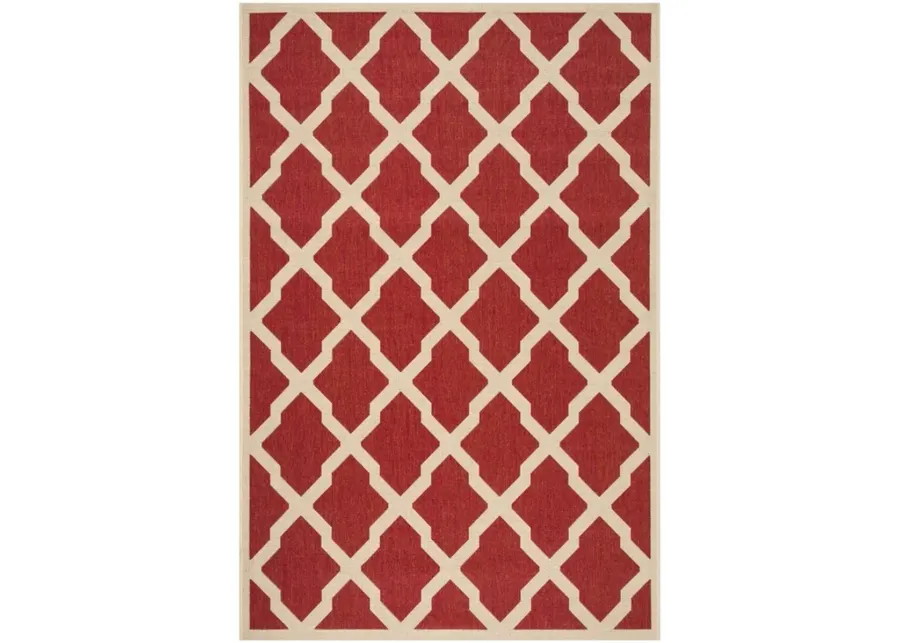 LINDEN 122 Collection LND122Q-5 Red / Creme 5'-3" X 7'-6"