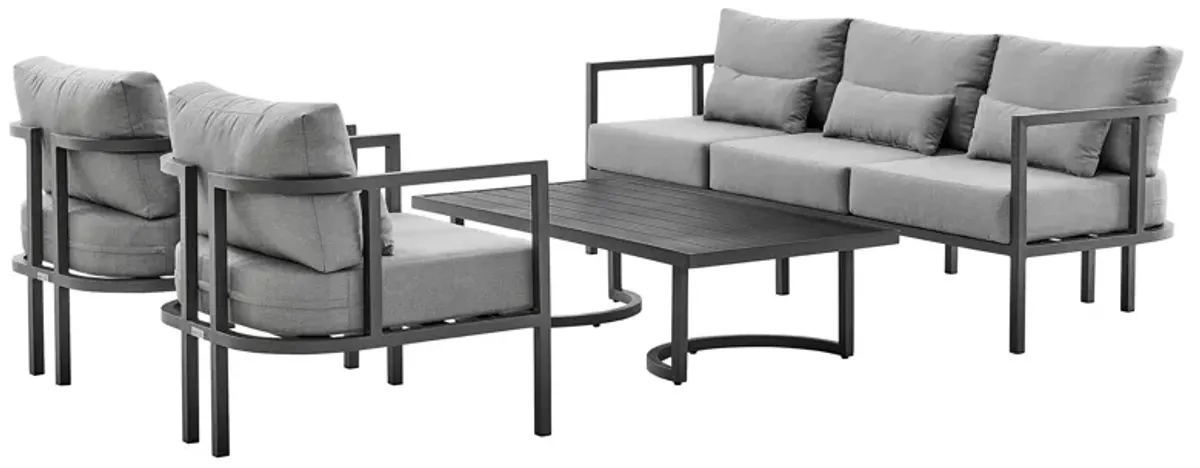 Valentina 4-Piece Dark Outdoor Seating Set 