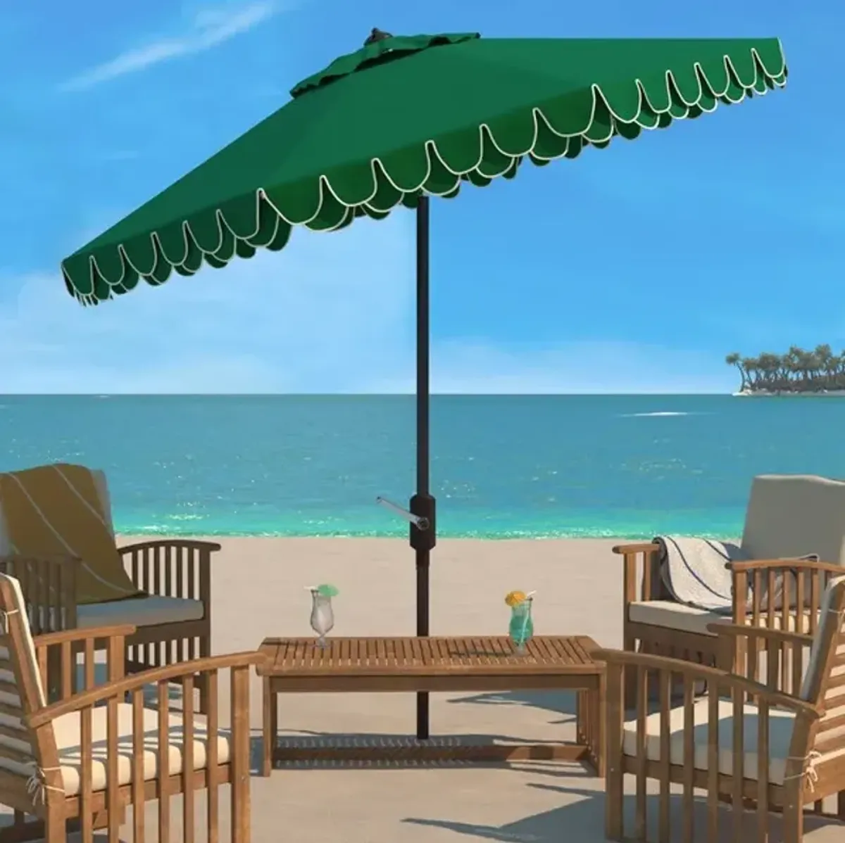 ELEGANT VALANCE 9FT AUTO TILT UMBRELLA