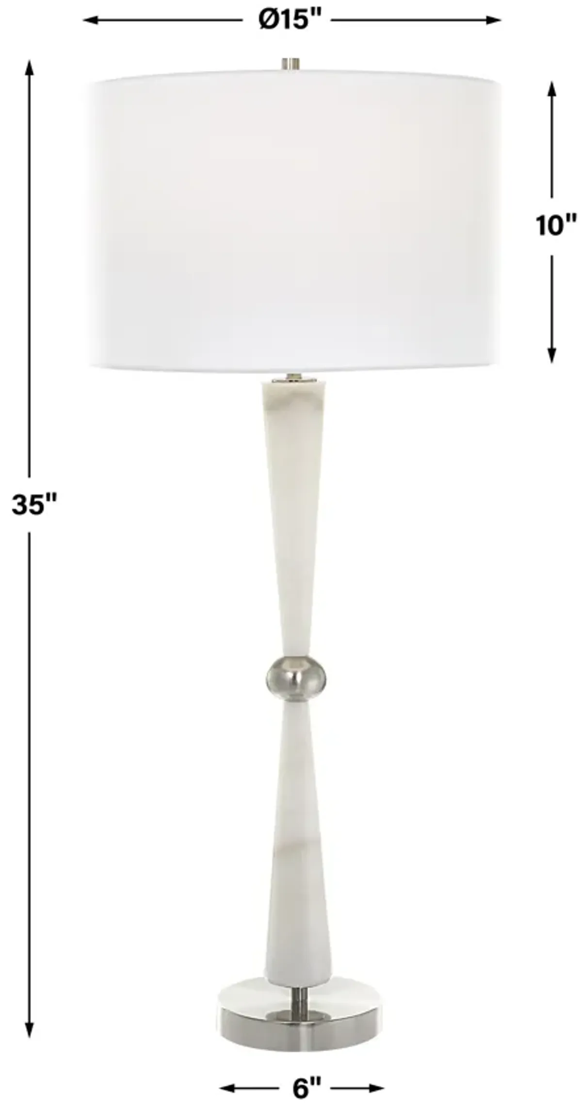 Hourglass White Table Lamp