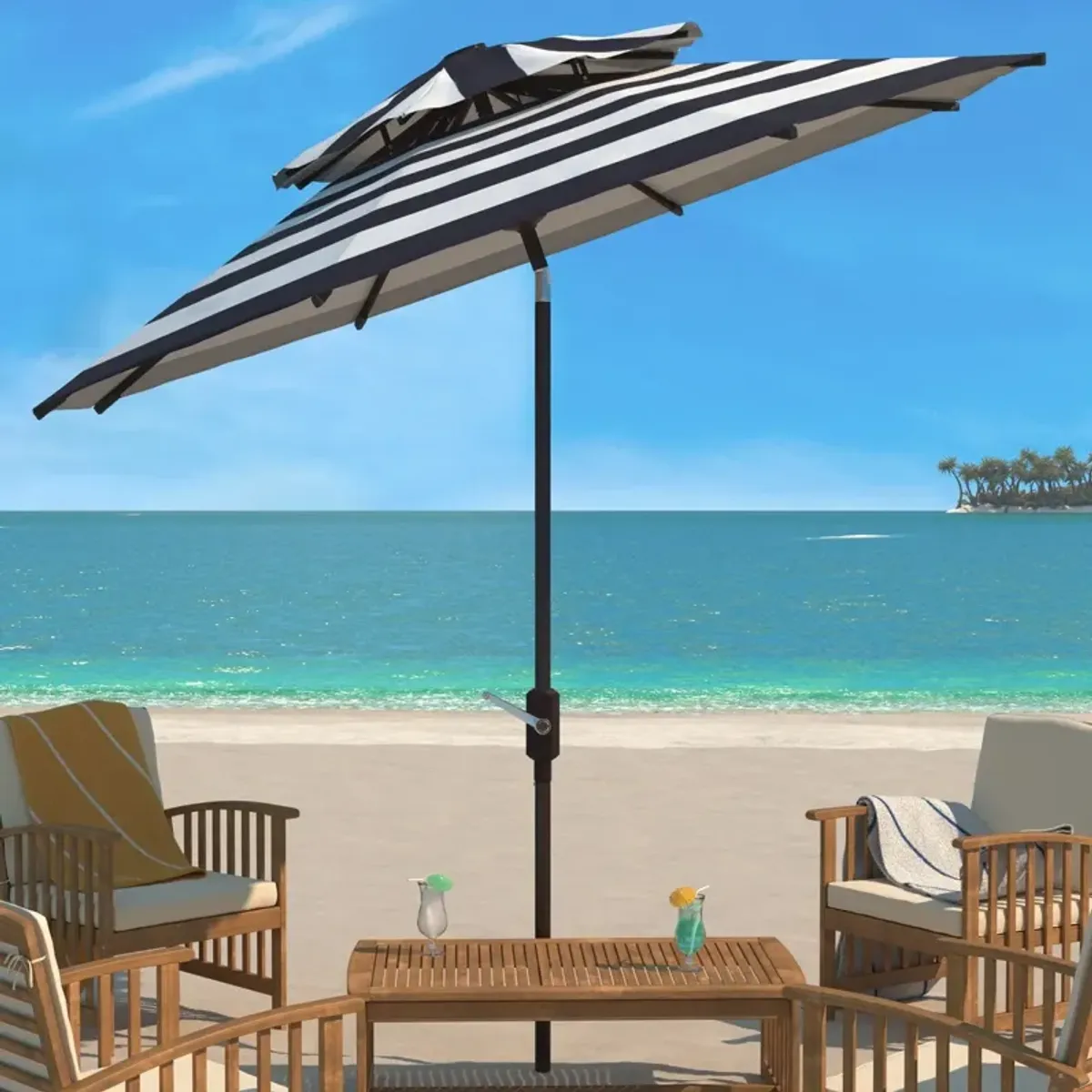 Iris Fashion Line 9ft Double Top Umbrella