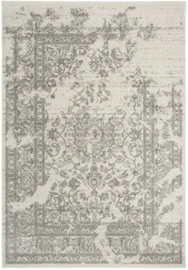 Adirondack Contemporary Ivory / Silver 4' X 6' Powerloomed Rug