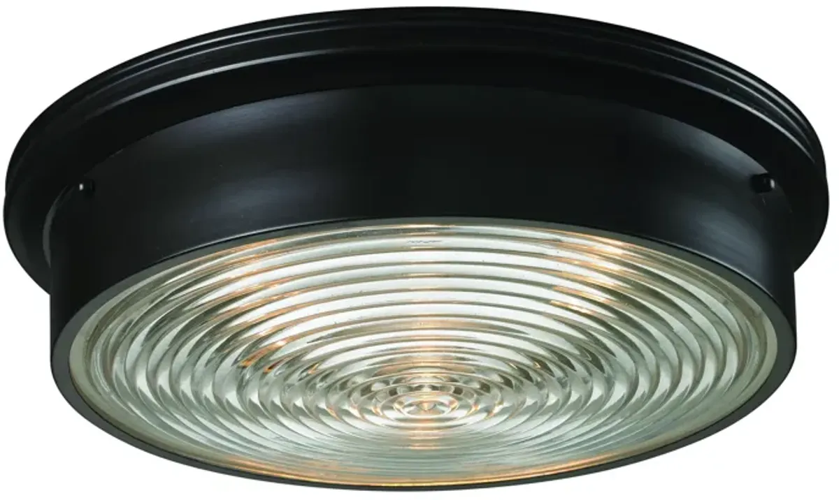 Chadwick 15" Wide 3-Light Flush Mount - Oiled Bronze