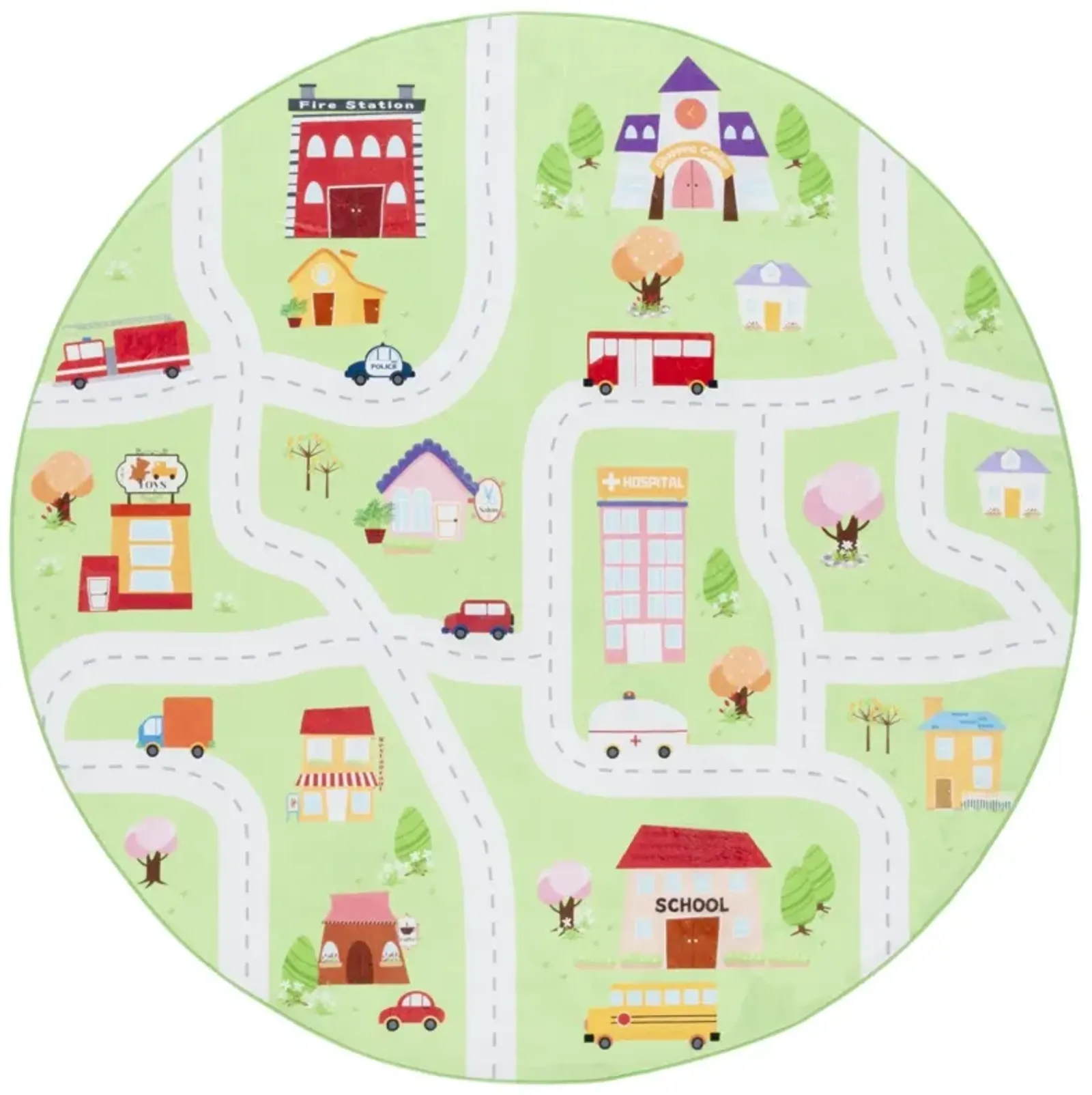 SANTA MONICA KIDS 100 LIGHT GREEN 6' x 6' Round Round Rug