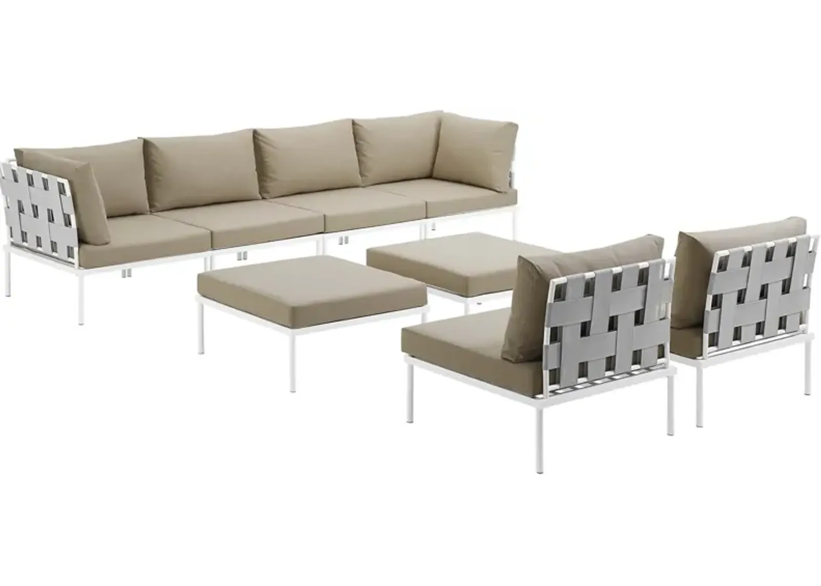 Harmony 8 Piece Outdoor Patio Aluminum Sectional Sofa Set