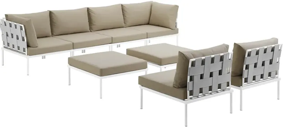 Harmony 8 Piece Outdoor Patio Aluminum Sectional Sofa Set