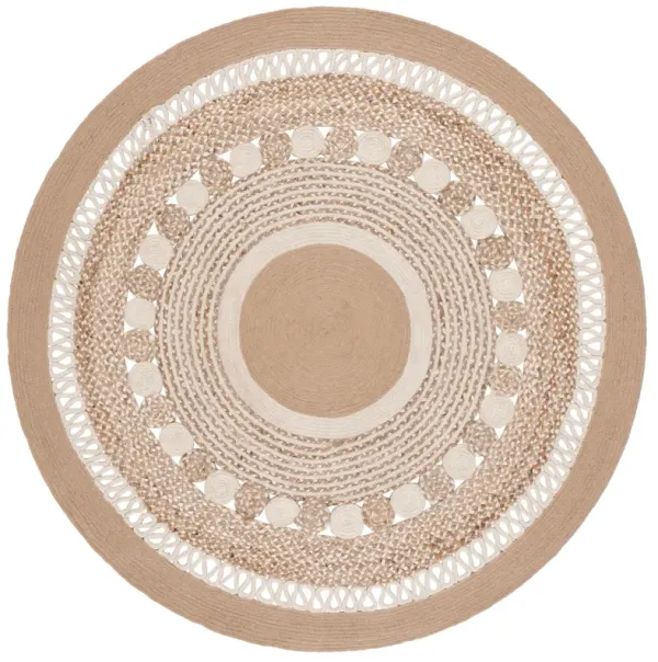 NATURAL FIBER Hand Woven 3' x 3' Round area rug