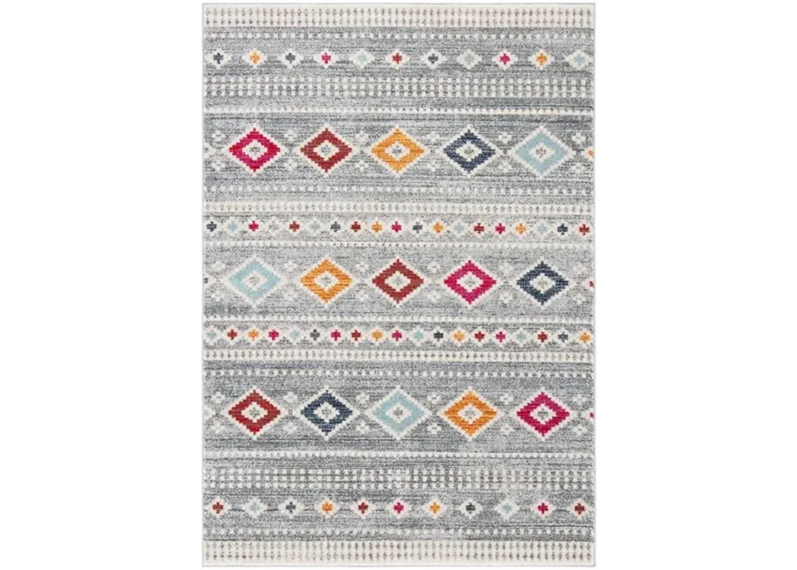 Adirondack Contemporary Grey / Beige 8' X 10' Powerloomed Rug