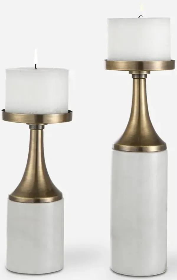 Castiel Marble Candleholders, Set/2