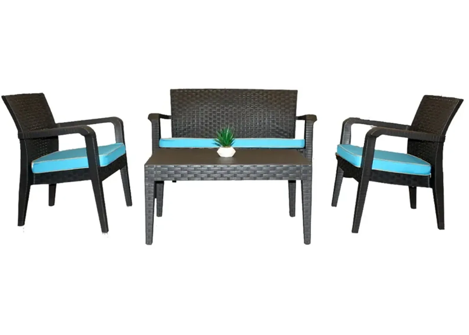 Alaska 4 Piece Seating Set with Cushions-Anthracite