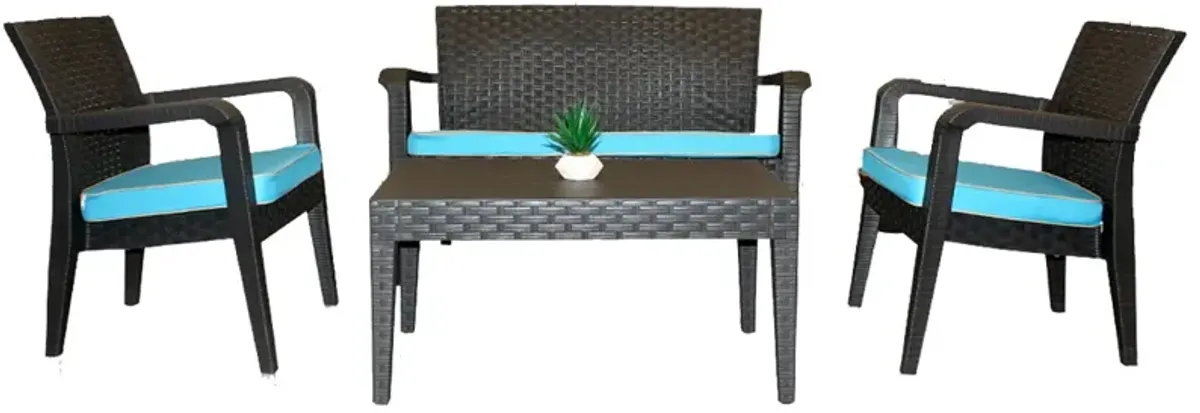 Alaska 4 Piece Seating Set with Cushions-Anthracite