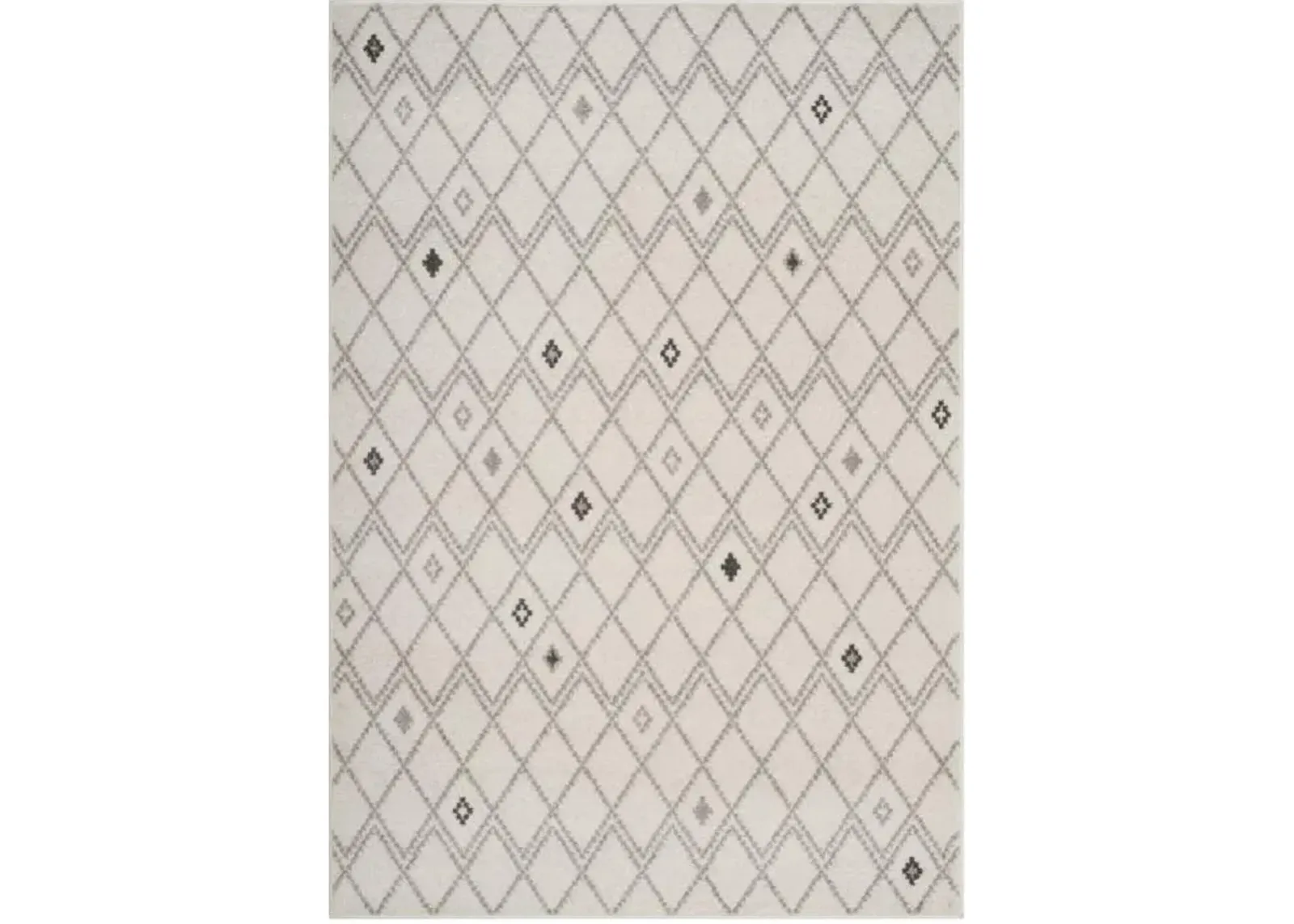 Adirondack Contemporary Ivory / Grey 4' X 6' Powerloomed Rug