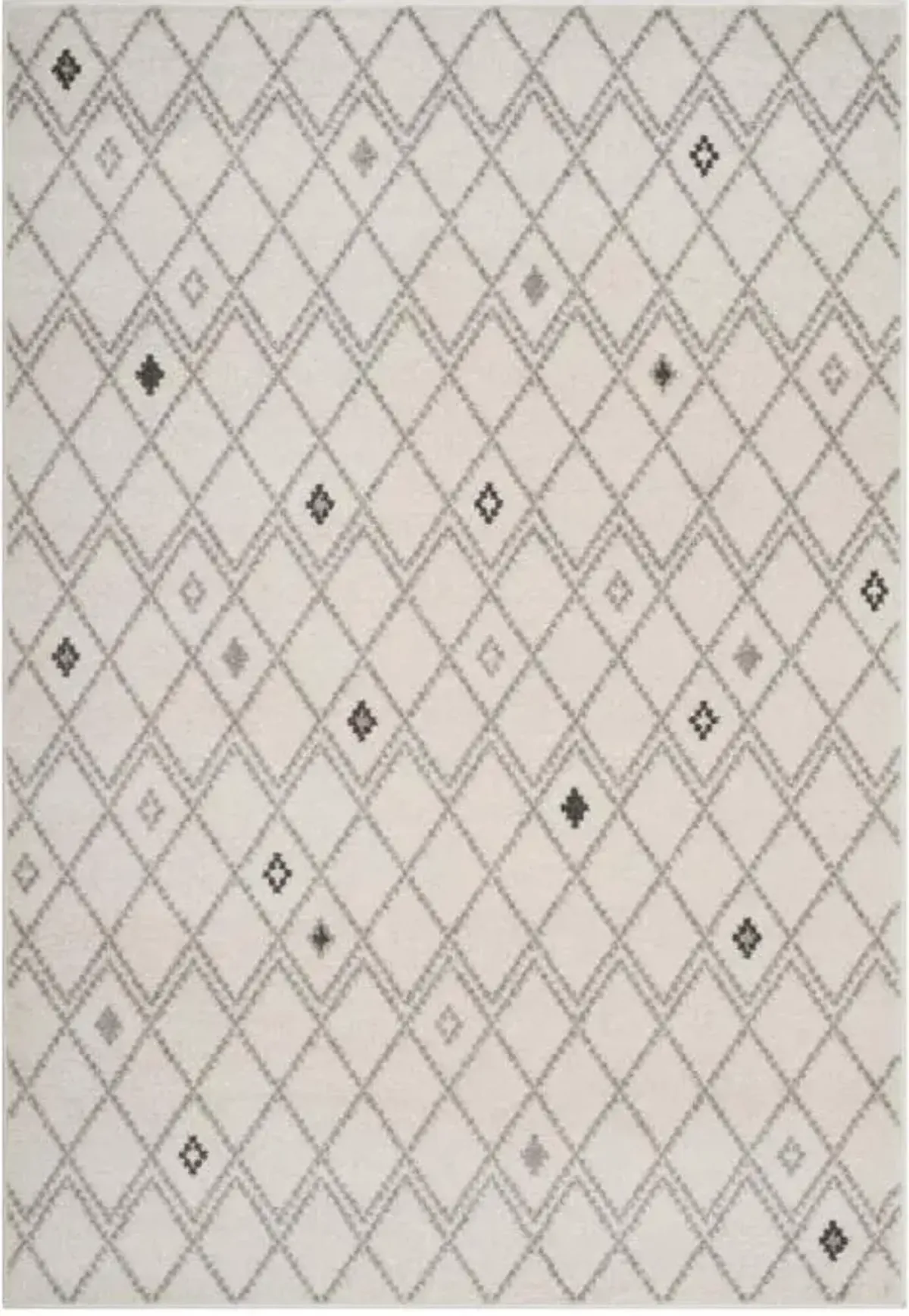 Adirondack Contemporary Ivory / Grey 4' X 6' Powerloomed Rug