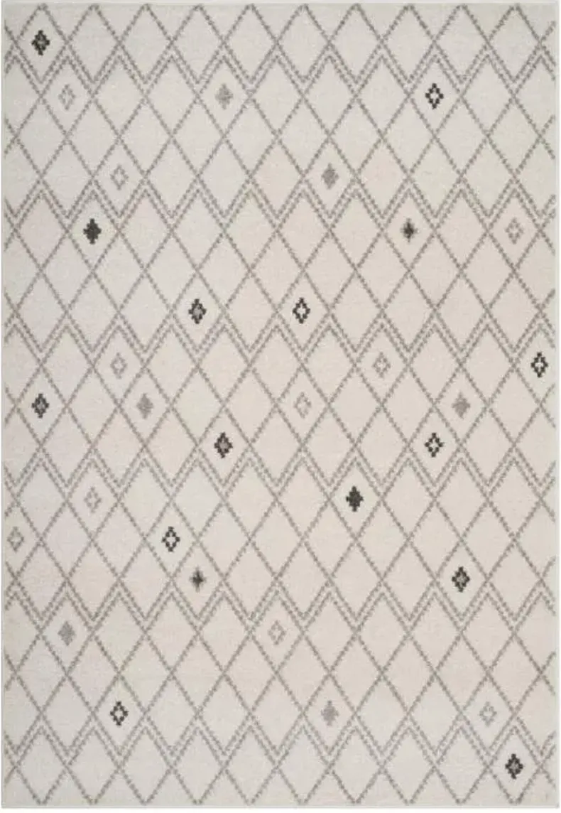 Adirondack Contemporary Ivory / Grey 4' X 6' Powerloomed Rug