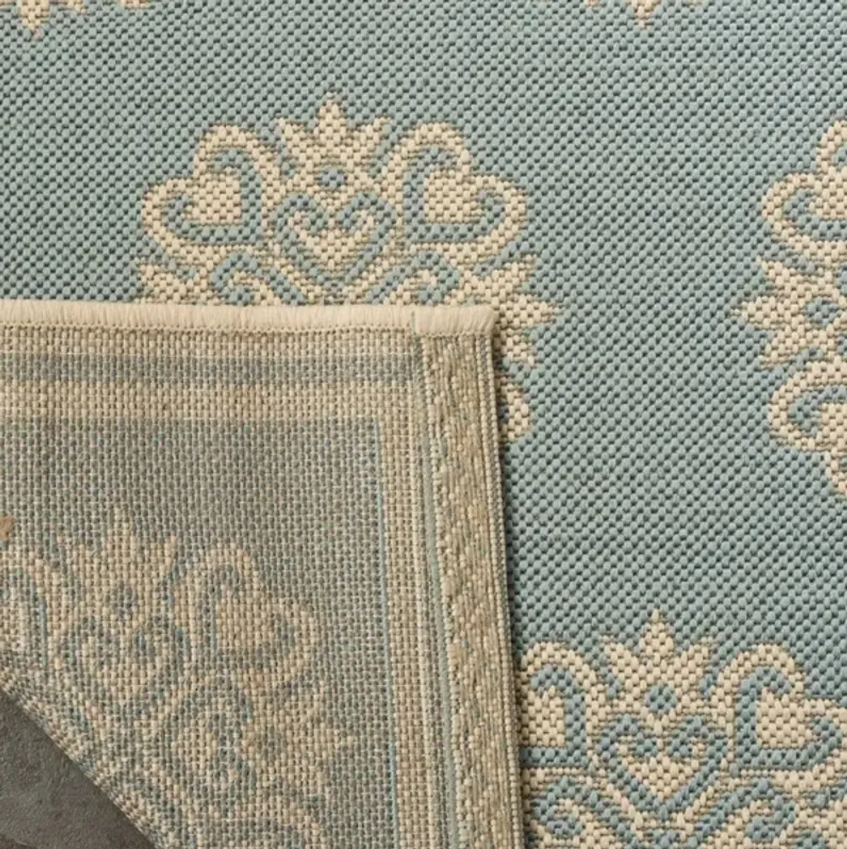 LINDEN 181 Collection LND181K-4 Aqua / Cream 4' X 6'