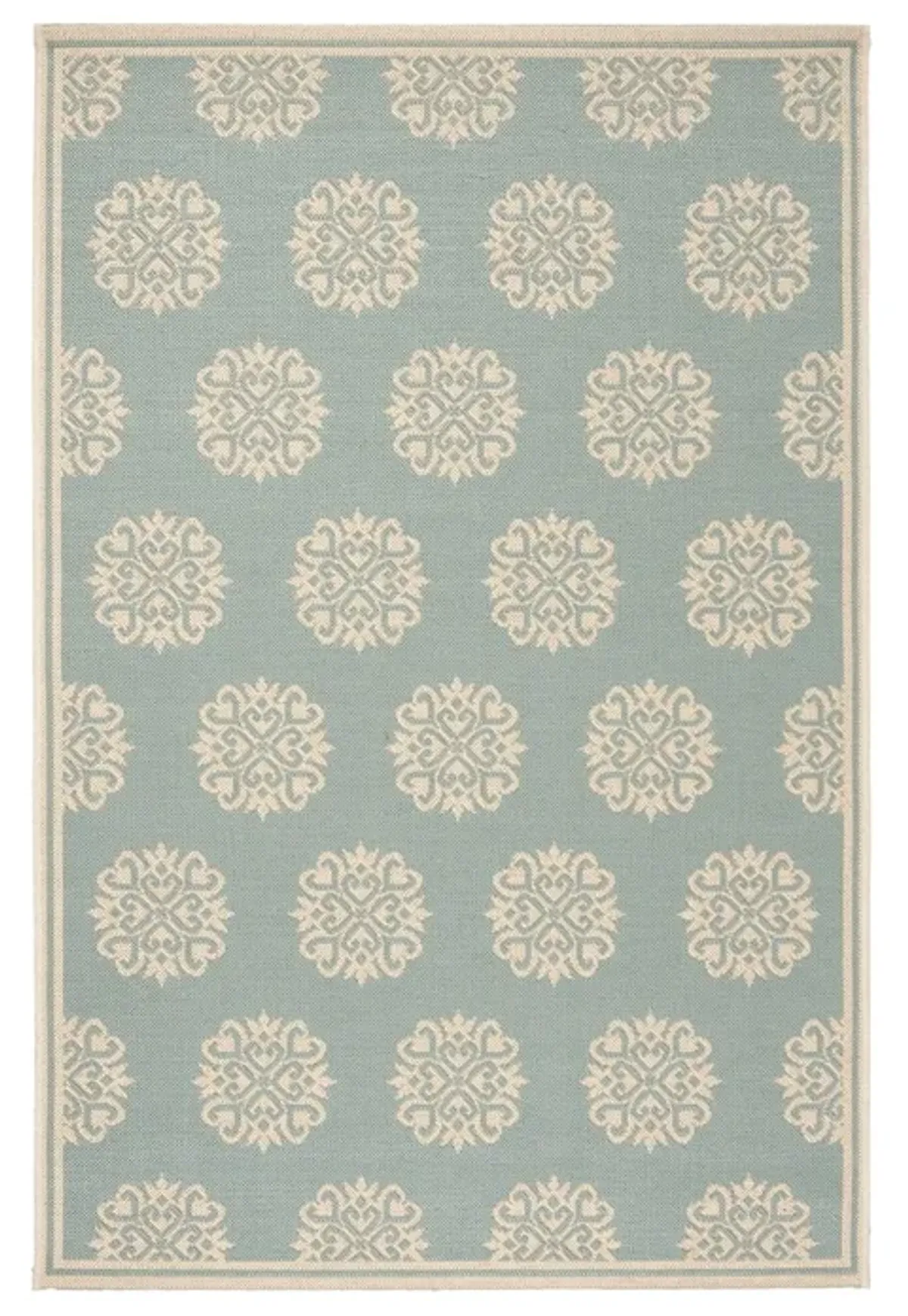 LINDEN 181 Collection LND181K-4 Aqua / Cream 4' X 6'