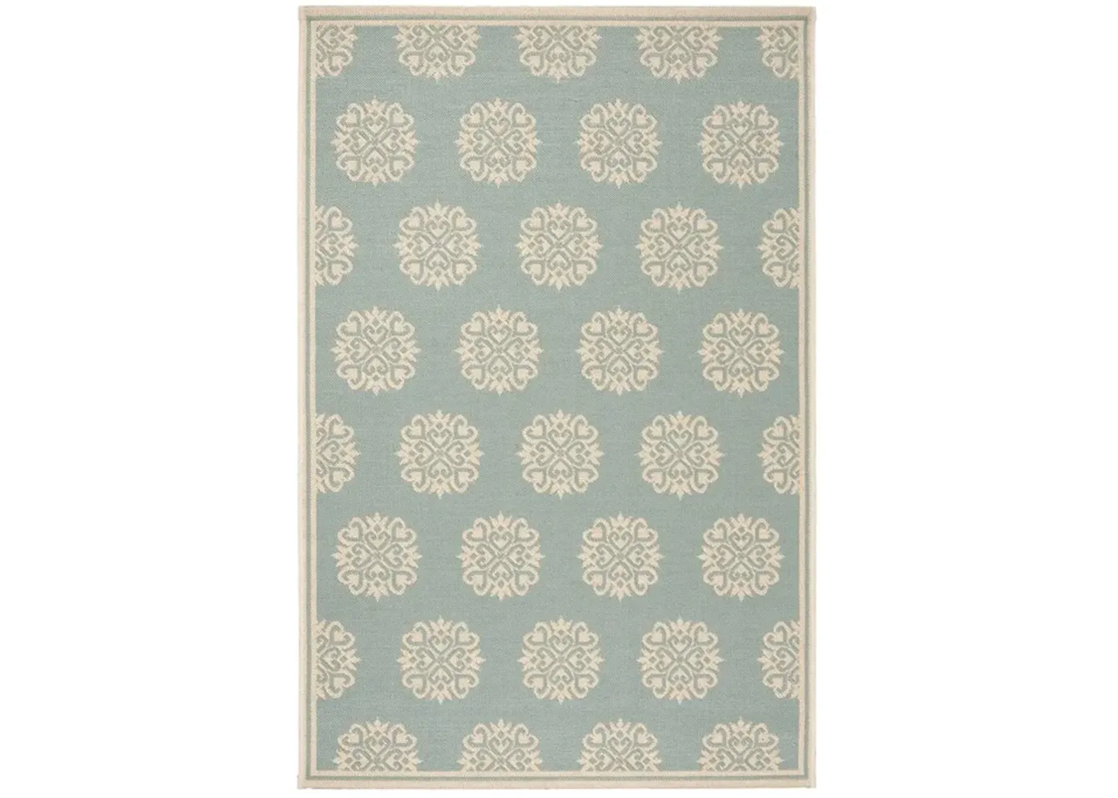 LINDEN 181 Collection LND181K-4 Aqua / Cream 4' X 6'