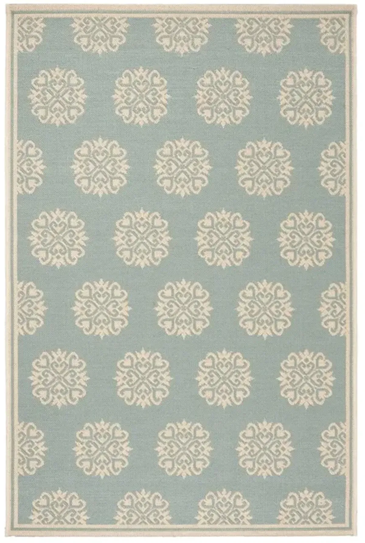 LINDEN 181 Collection LND181K-4 Aqua / Cream 4' X 6'