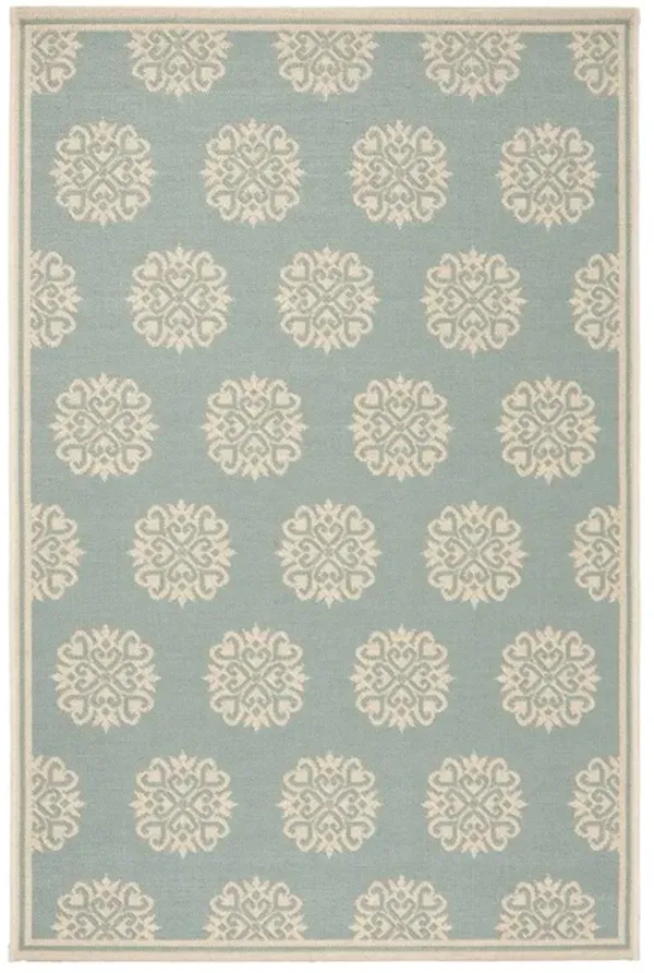 LINDEN 181 Collection LND181K-4 Aqua / Cream 4' X 6'