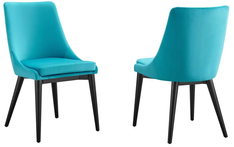 Viscount Accent Performance Velvet Dining Chairs - Set of 2