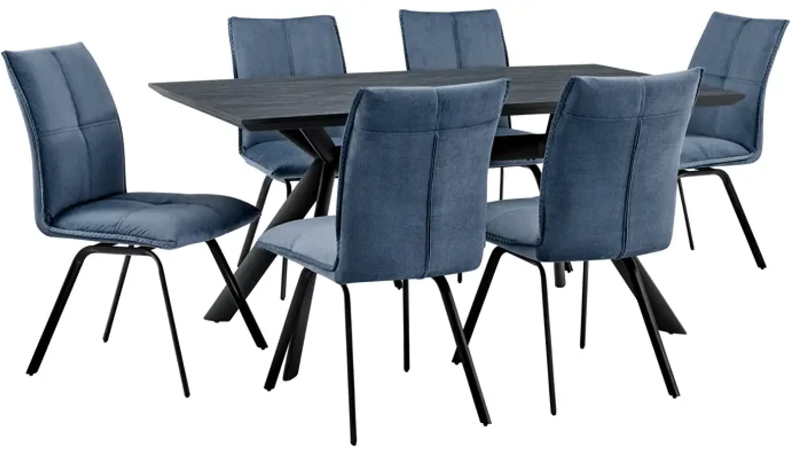 Margot and Blue Rylee 7 Piece Modern Rectangular Dining Set