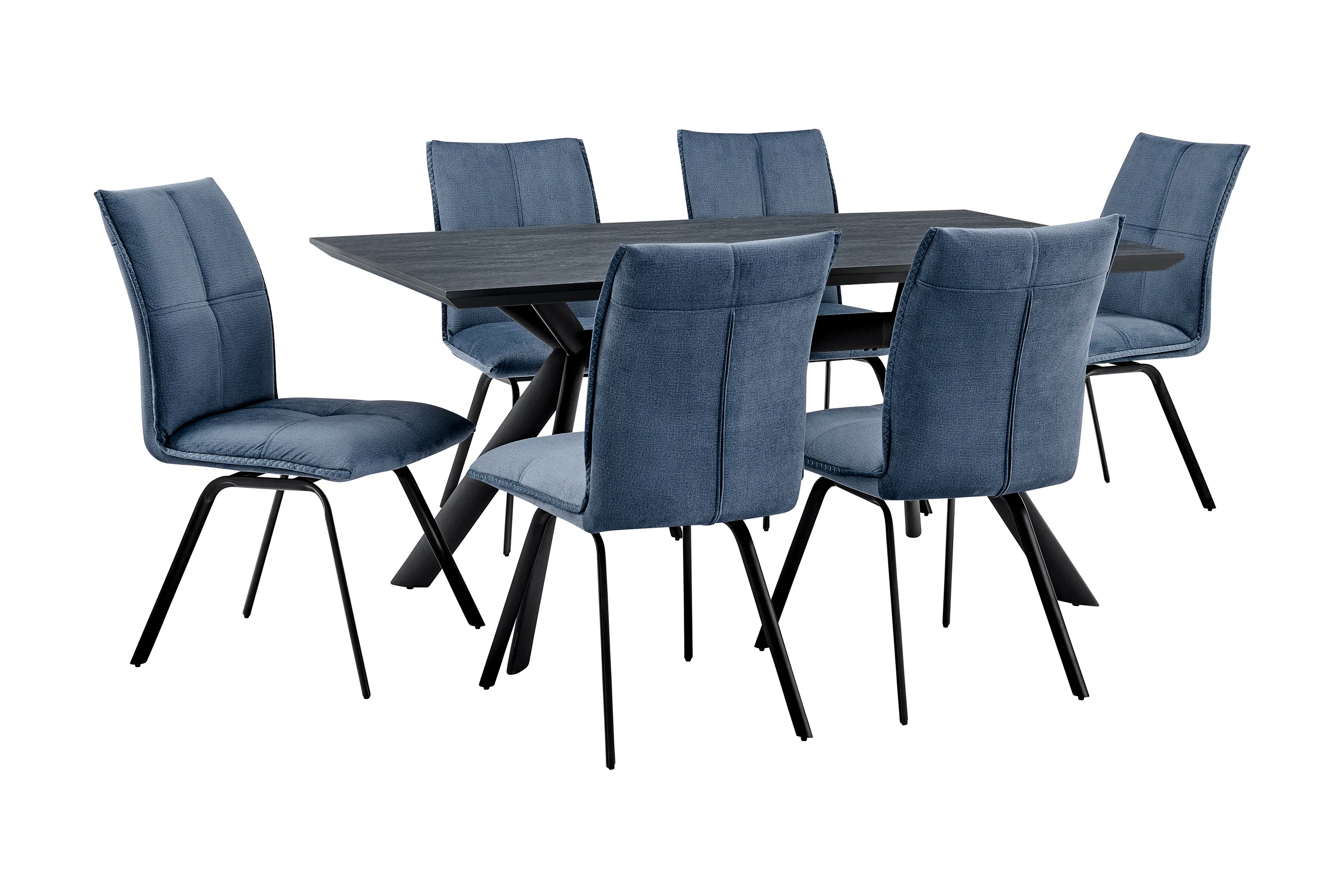 Margot and Blue Rylee 7 Piece Modern Rectangular Dining Set