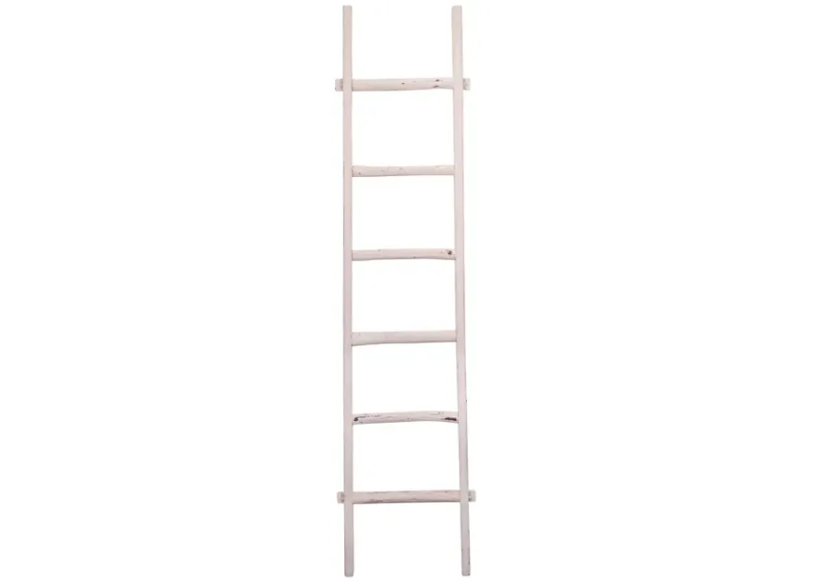 Wooden , Decorative 76" Ladder, White