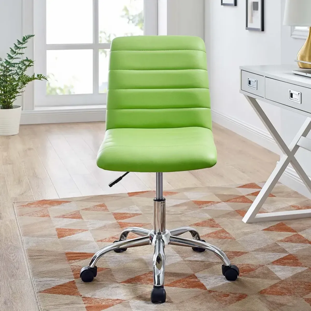 Ripple Armless Mid Back Vinyl Office Chair