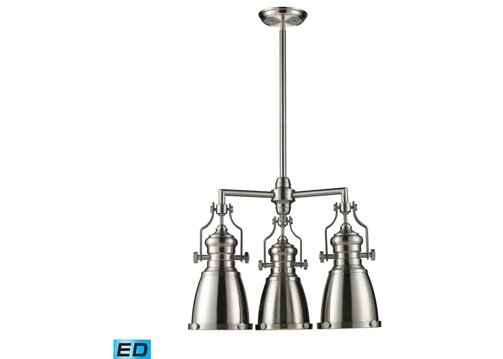 Chadwick 22" Wide 3-Light Chandelier - Satin Nickel