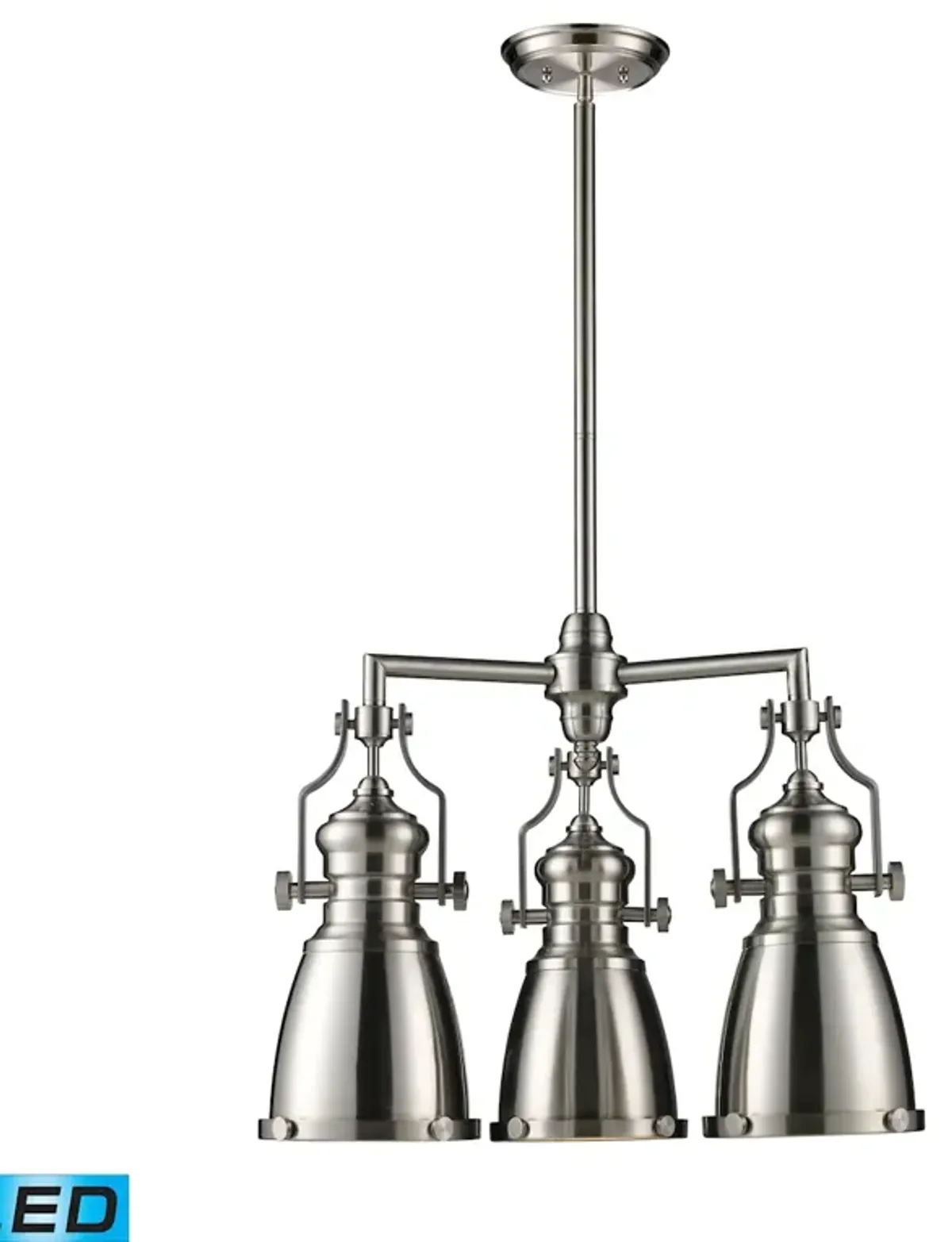 Chadwick 22" Wide 3-Light Chandelier - Satin Nickel