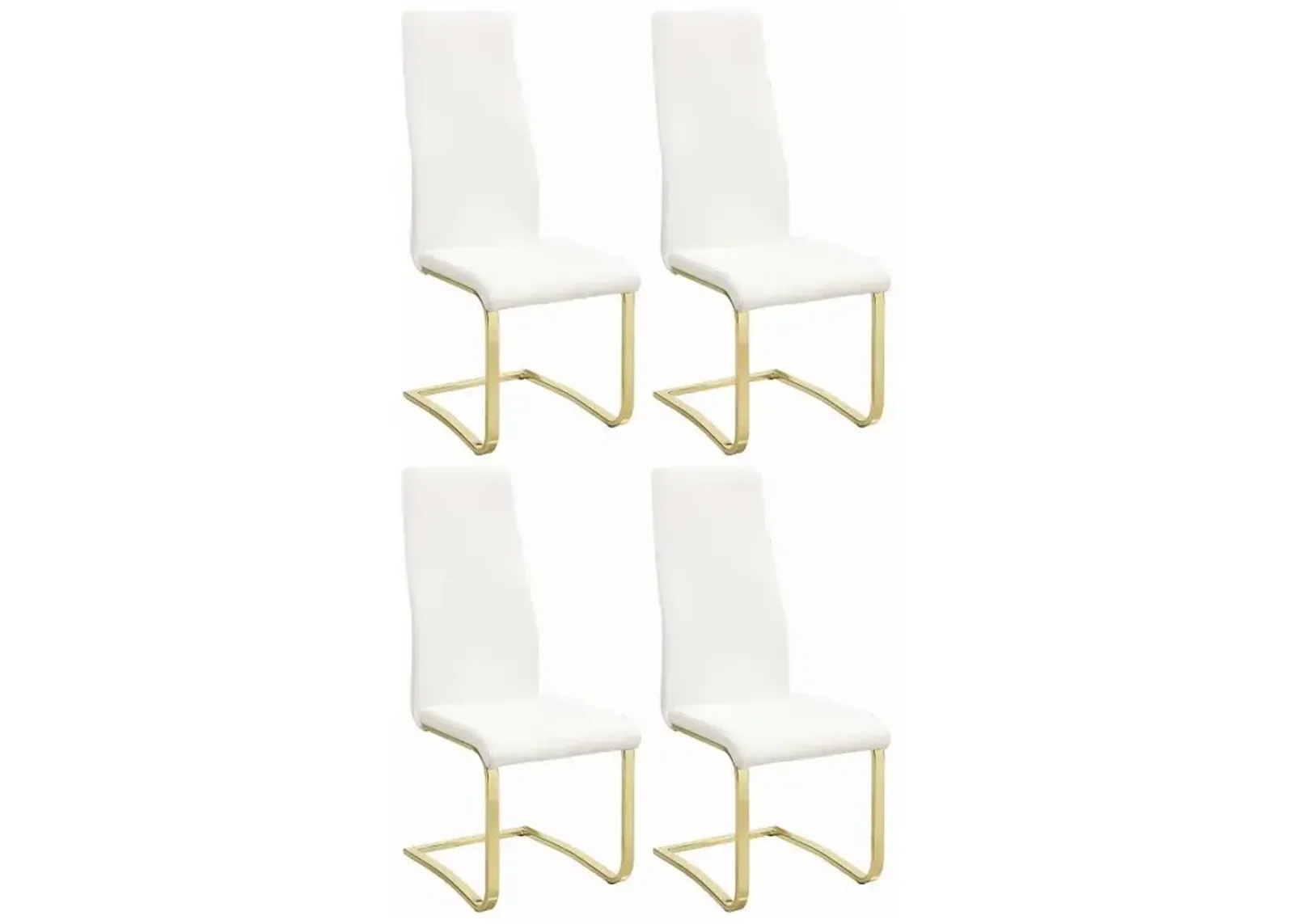 Montclair Side Chairs White and Rustic Brass (Set of 4)