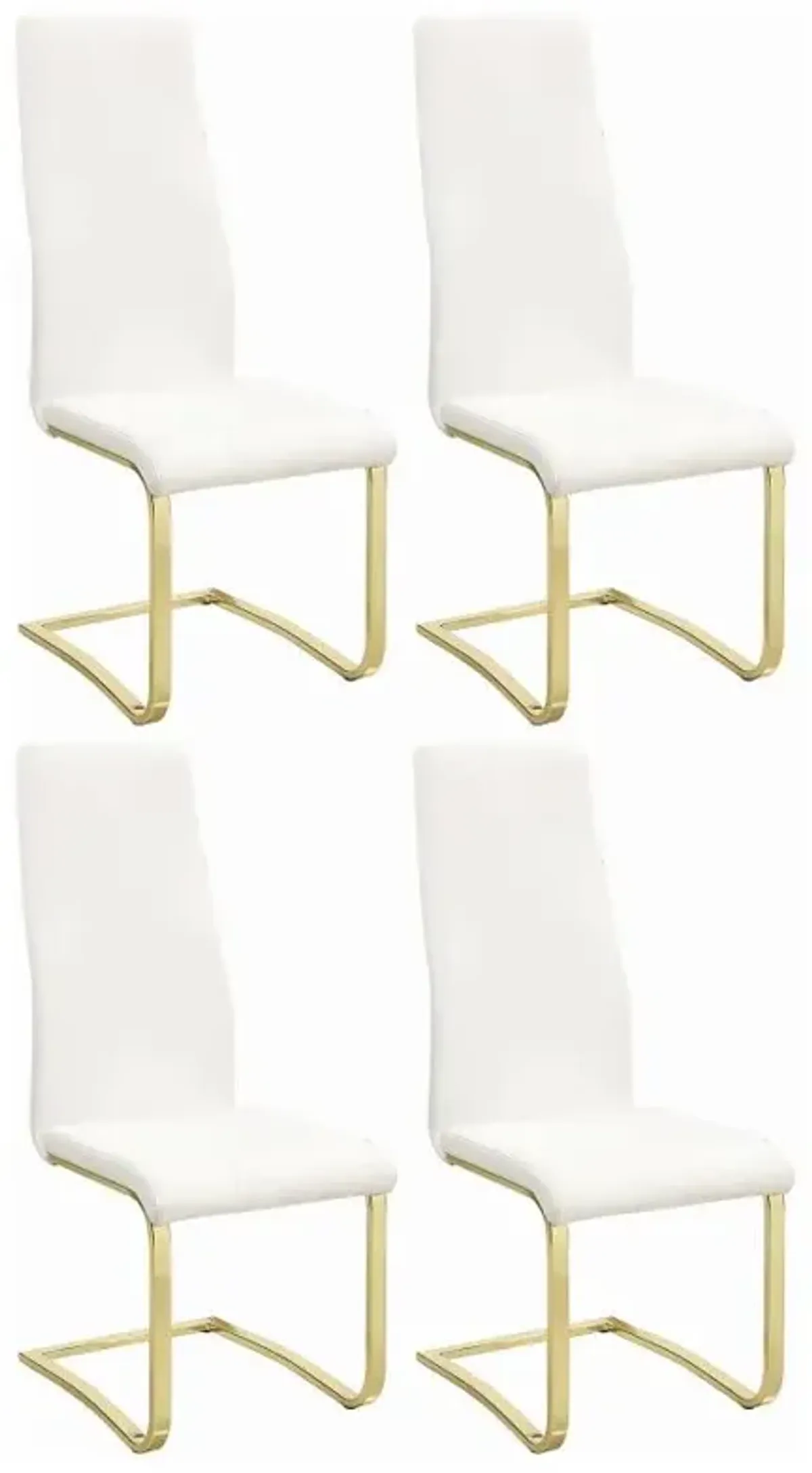 Montclair Side Chairs White and Rustic Brass (Set of 4)